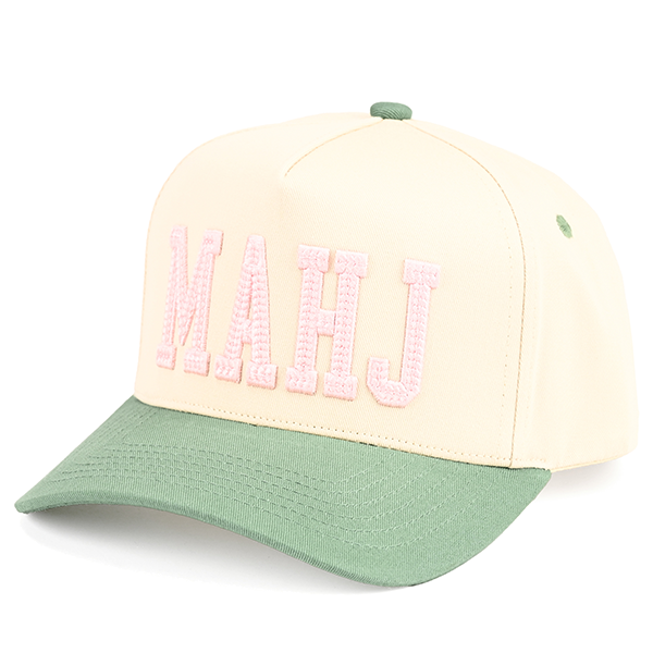 C.C MAHJ trucker cap in sage and pink