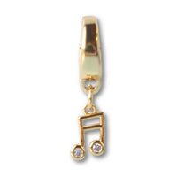 Music Note Charm, Cz, Charm Bar, Bag Charm