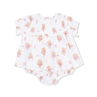 Teddy Bear Ballerina - Smocked Ruffle Bubble with Skirt