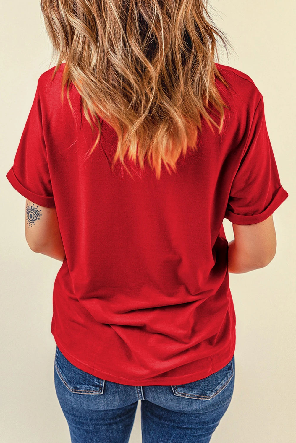 Red Merry Christmas Graphic Tee – Festive Slogan Crewneck T-Shirt, Women's Holiday Short Sleeve Top