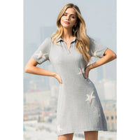Elsa - Collared Star Knit Mini Dress