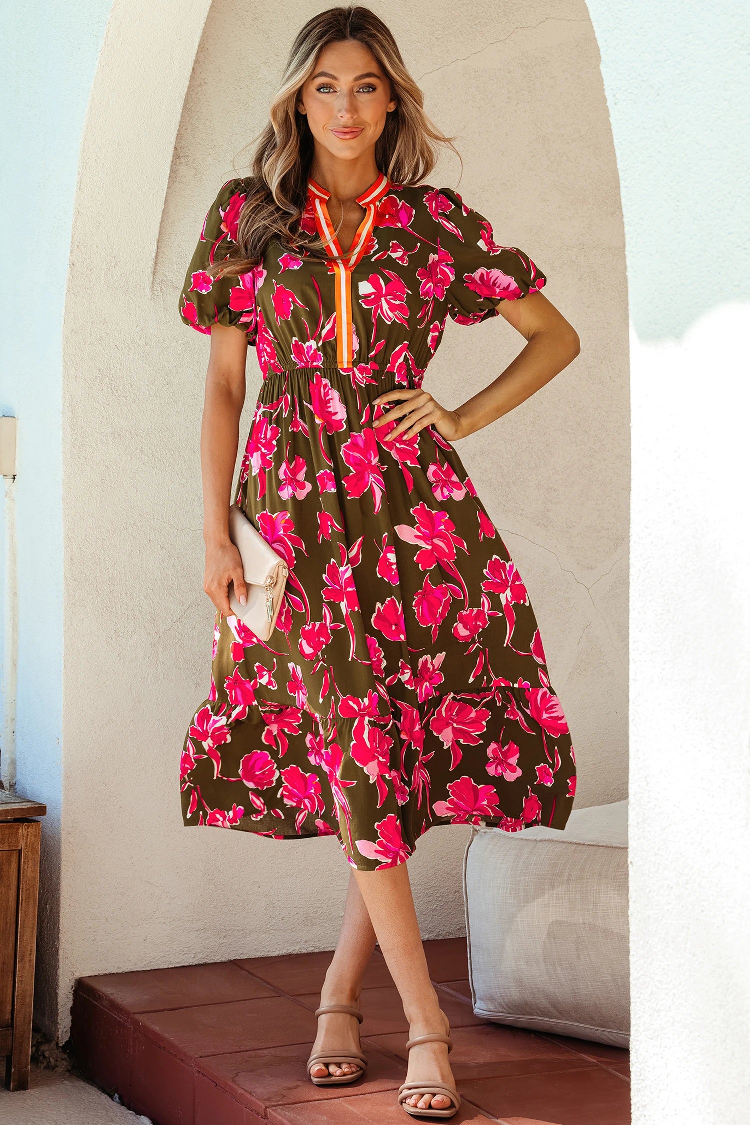 Marissa- Green Floral Maxi Dress