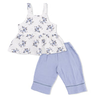 Belle Rosette Dot - Peplum Tank with Smocked Waist Pant