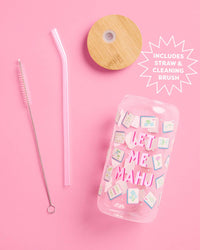 Mahjong Tumbler | glass cup, game night, tile print