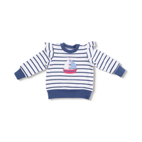 Bubbly Sailboat - Ruffle Sweatshirt & Paperbag Short