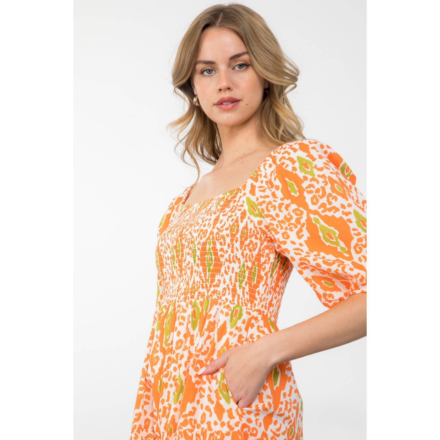 Hyacinth- Puff Sleeve Tierred Maxi Dress