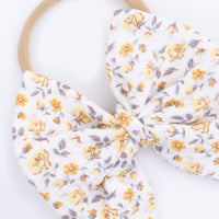 Yellow Country Roses - Bow on Headband