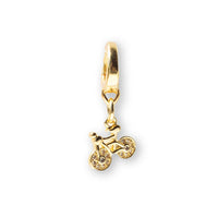 Gold Bicycle Charm, CZ | Charm Bar