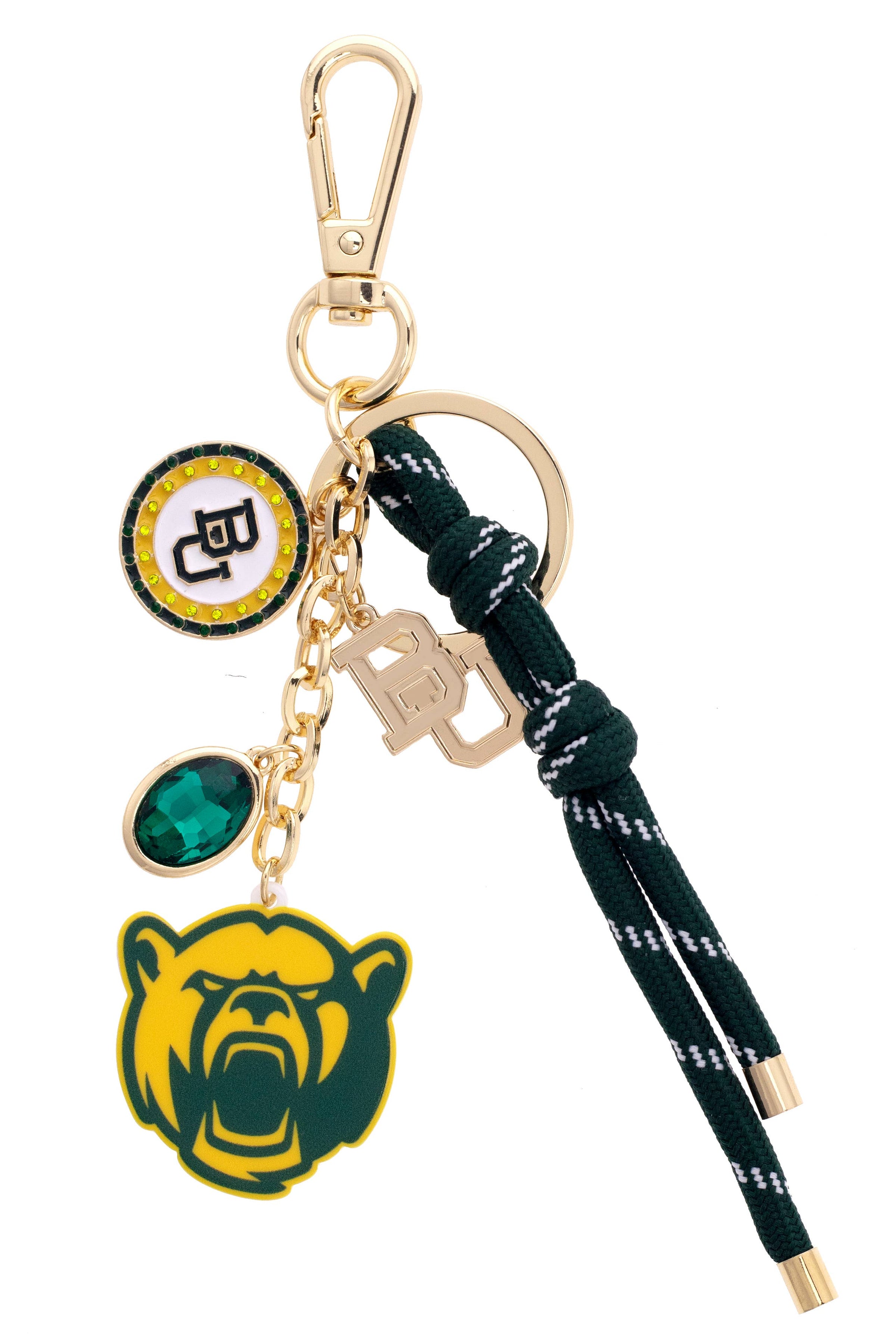 Baylor Bears Cluster Bag Charm in Green