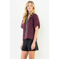 Melina - Polka Dot Puff Sleeve Top