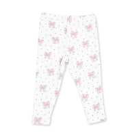 Veiled Pink Bows - V-Ruffle Sweatshirt and Legging