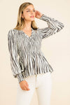 Smocked Zebra Print Top