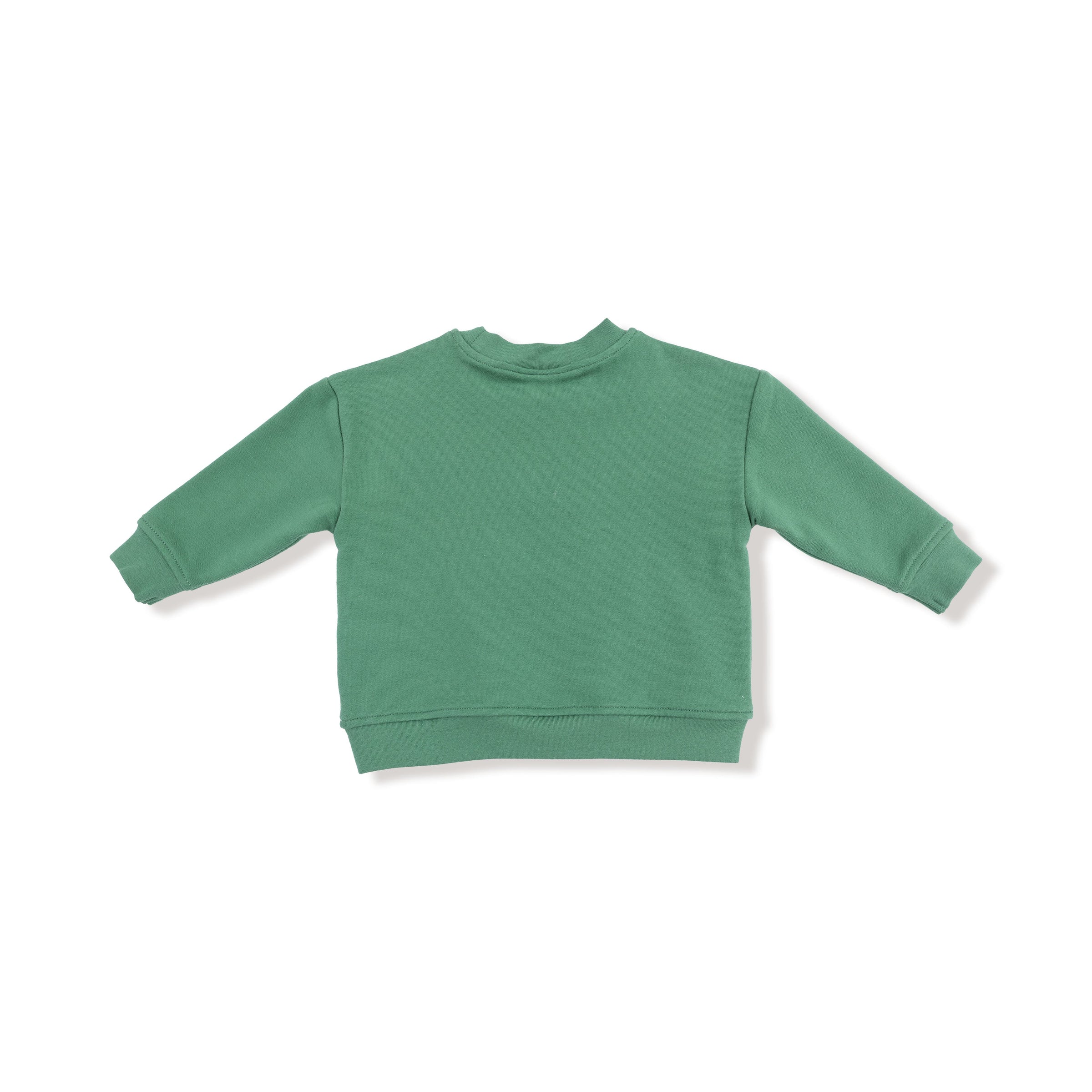 Holiday Plaid - Drop Sleeve Bear Sweatshirt with Rib Cuffs