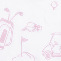 Golf - Drop Sleeve Sweatshirt White and Pink