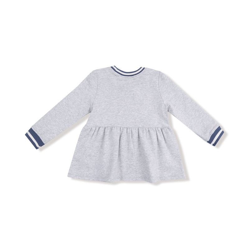Varsity - Light Grey - French Terry Dress with Game Day Patch