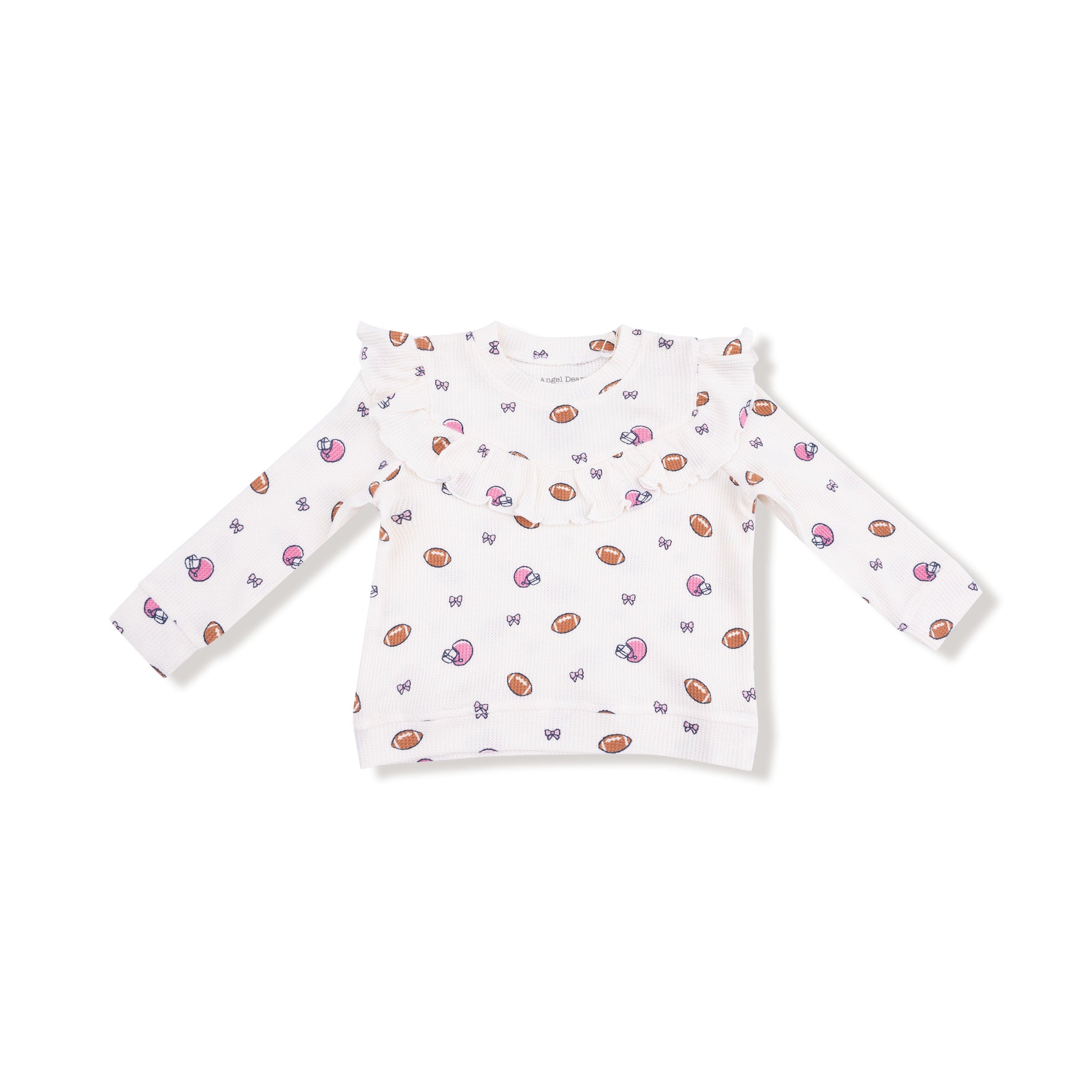 Footballs and Bows - Ruffle Waffle Top and Waffle Flare Pant