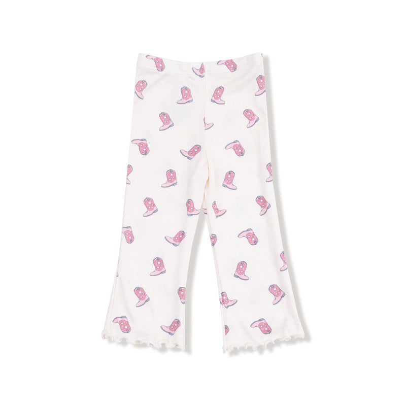 Petite Cowgirl Boots - Ruffle Top and Flare Pant