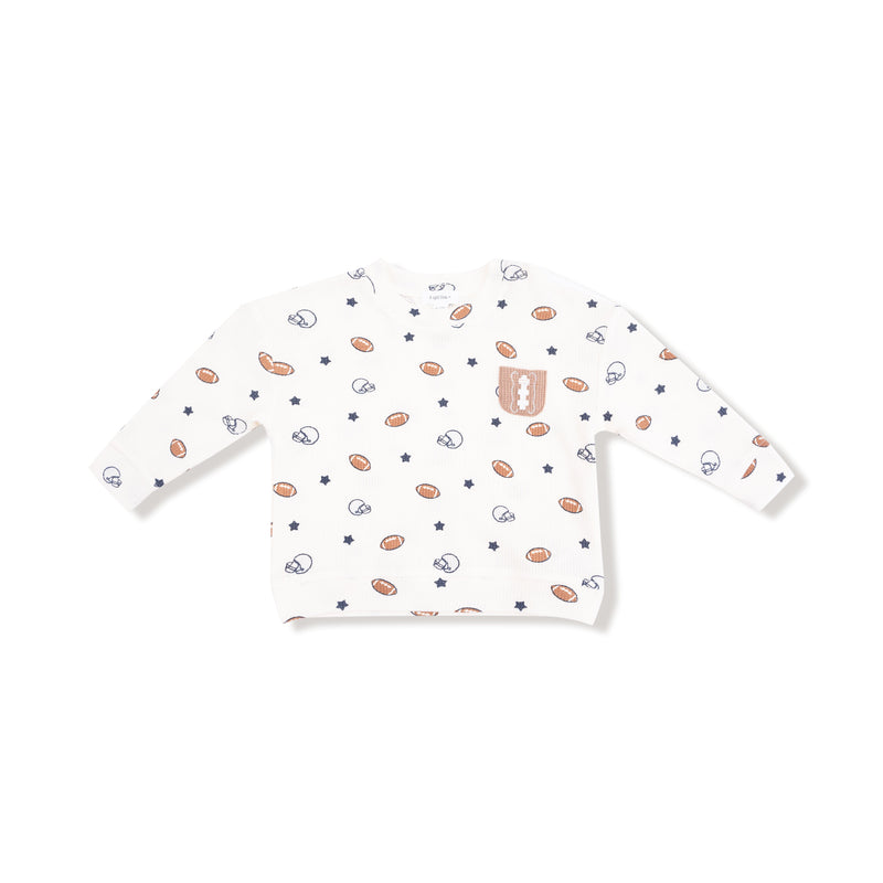 Footballs and Stars - Drop Sleeve Shirt with Pocket and Jogger
