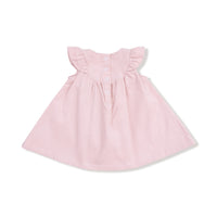 Veiled Pink - Scoop Yoke with Ruffle Dress + Bloomer