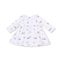 Baby Golf Carts - Pink - Long Sleeve Peter Pan Collar Dress and Bloomer