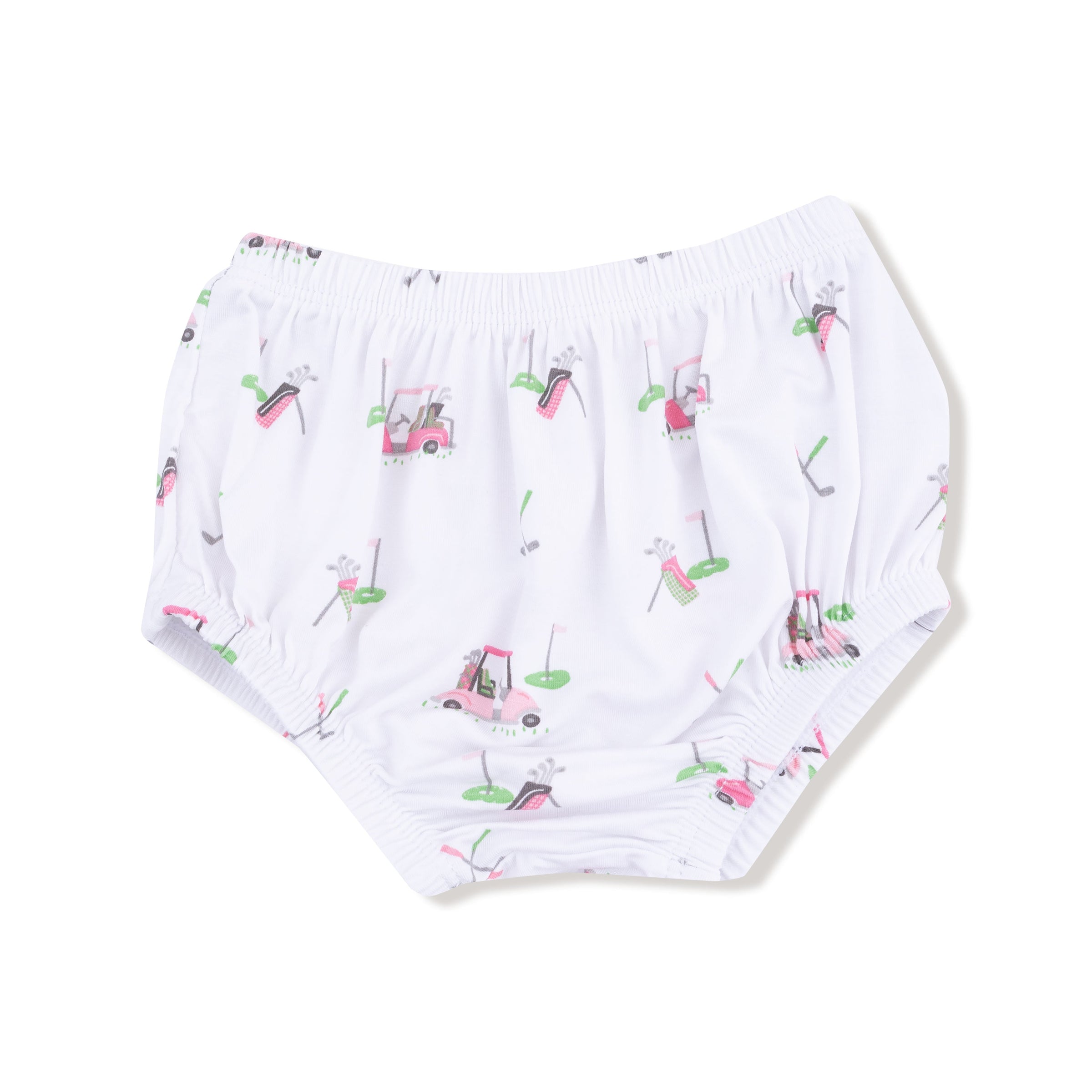 Baby Golf Carts - Pink - Long Sleeve Peter Pan Collar Dress and Bloomer