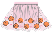Basketball Pink - Tutu Skirt with Bike Shorts