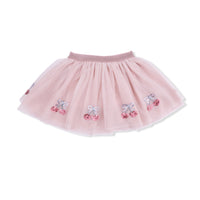 Sweet Bow Cherries - Tutu Skirt with Bike Shorts