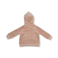 Velour Teddy Bear - Zip Hoodie + Varsity Stripe Jogger Set