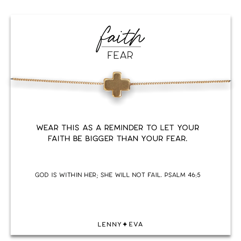 Faith Over Fear Cross Necklace