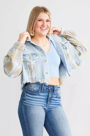 Destructed Denim Cropped Jacket