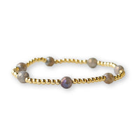 Gold Beaded Bracelets-Dot, Labradorite