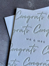 Mr & Mrs (Wedding, Congrats) Letterpress Card