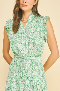 Mariah - Mint Floral Tiered Maxi Dress