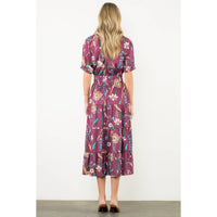 Presley-Smocked Waist Tassel Floral Maxi Dress