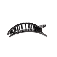 Flat Round Hair Clip | Medium | Jet Black Quilted