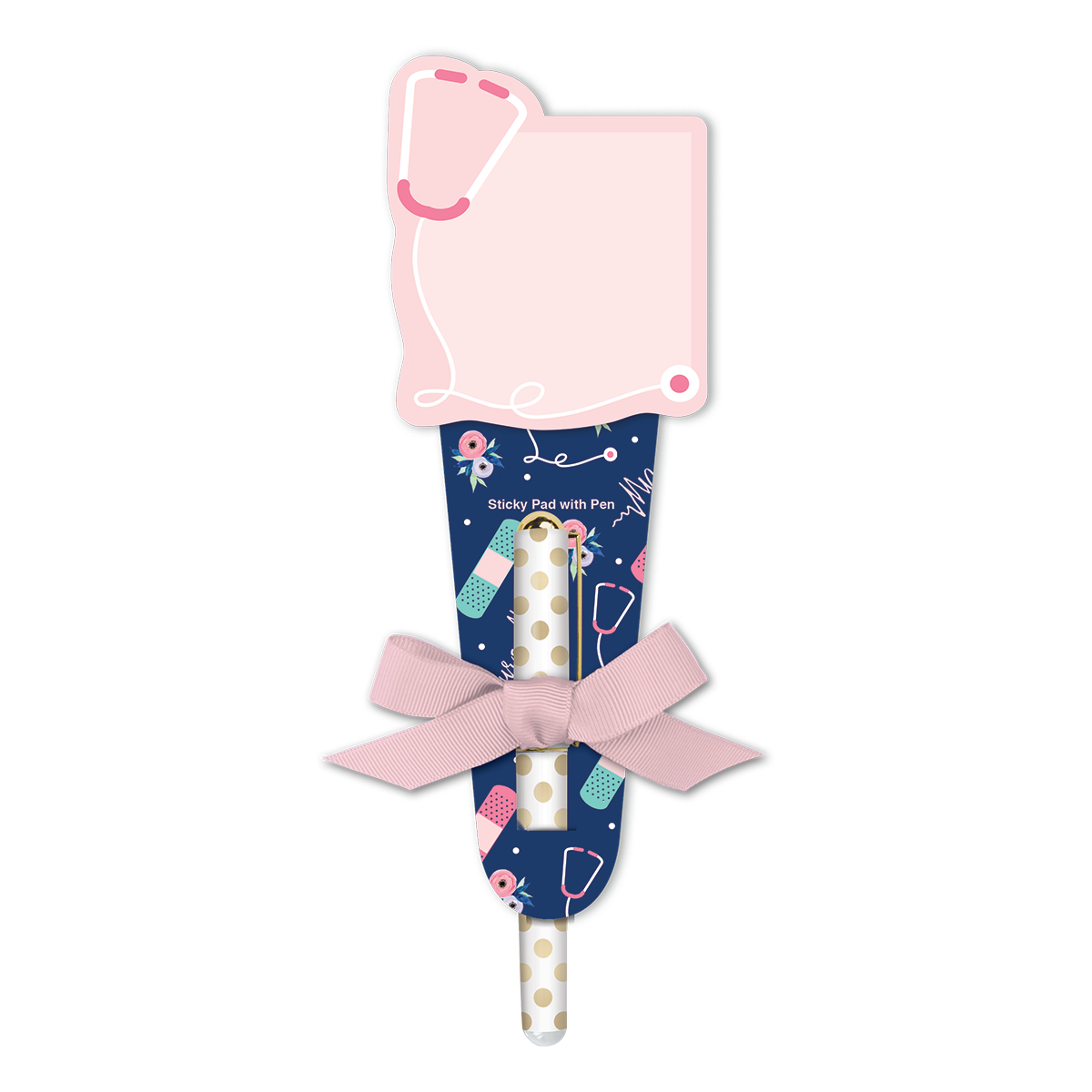 Nurse Themed Stethoscope Sticky Notes with Pen