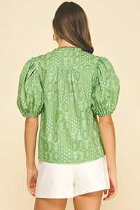 MADISON- FLORAL BUTTON DOWN BLOUSE TOP