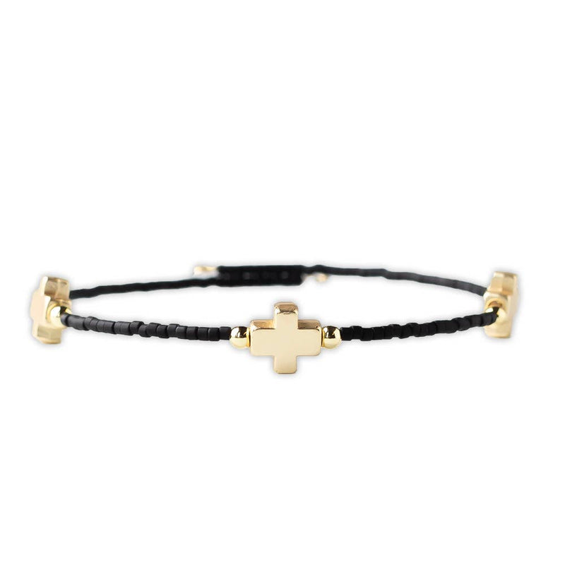 Faithful Cross Bangle-Black, Cross Bracelet | Christian