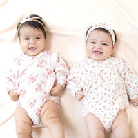 Belle Rosette Dot - Long Sleeve Kimono Bodysuit