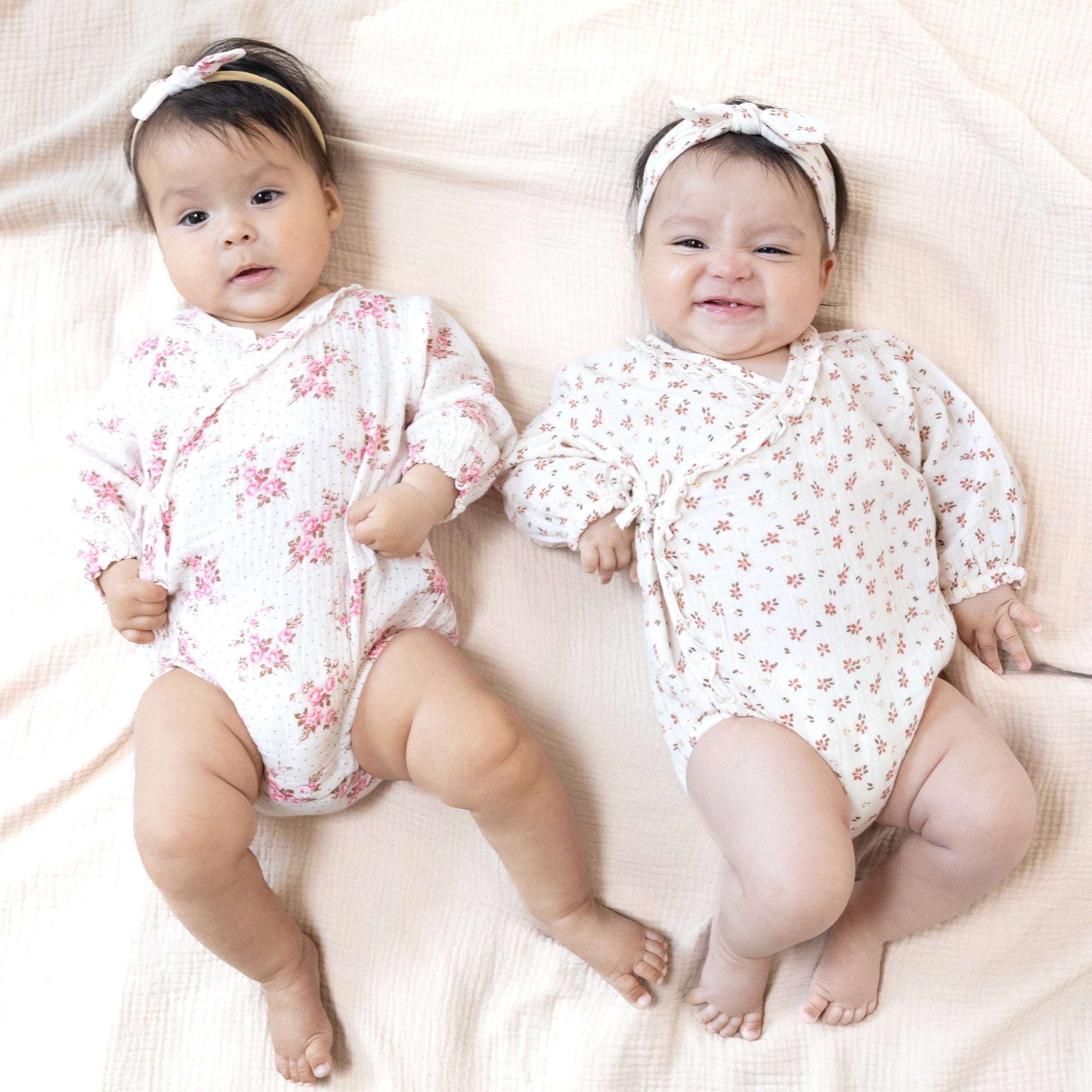 Carrie Floral - Long Sleeve Kimono Bodysuit