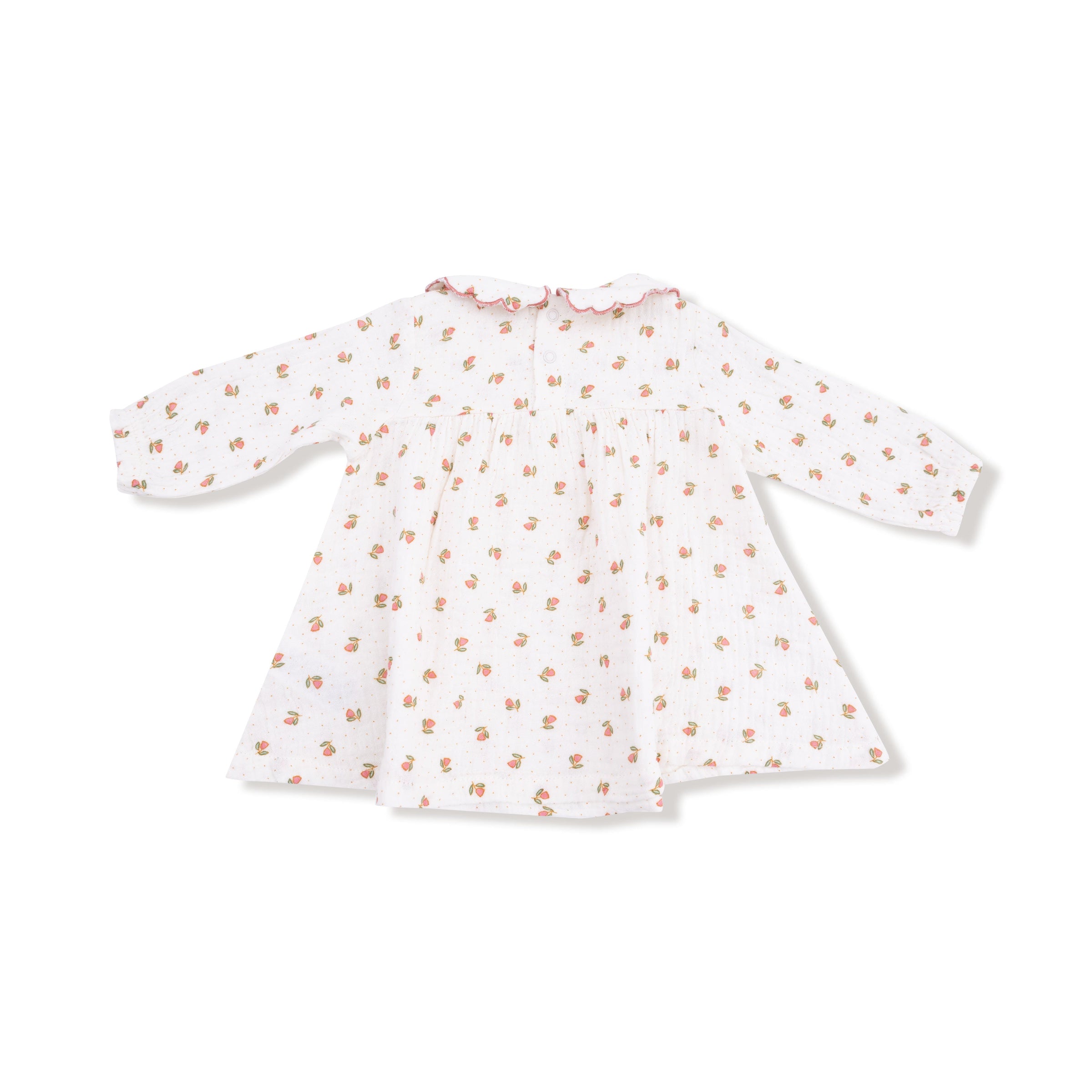 Petite Pointe Fleur - Long Sleeve Petal Collar Dress and Bloomer
