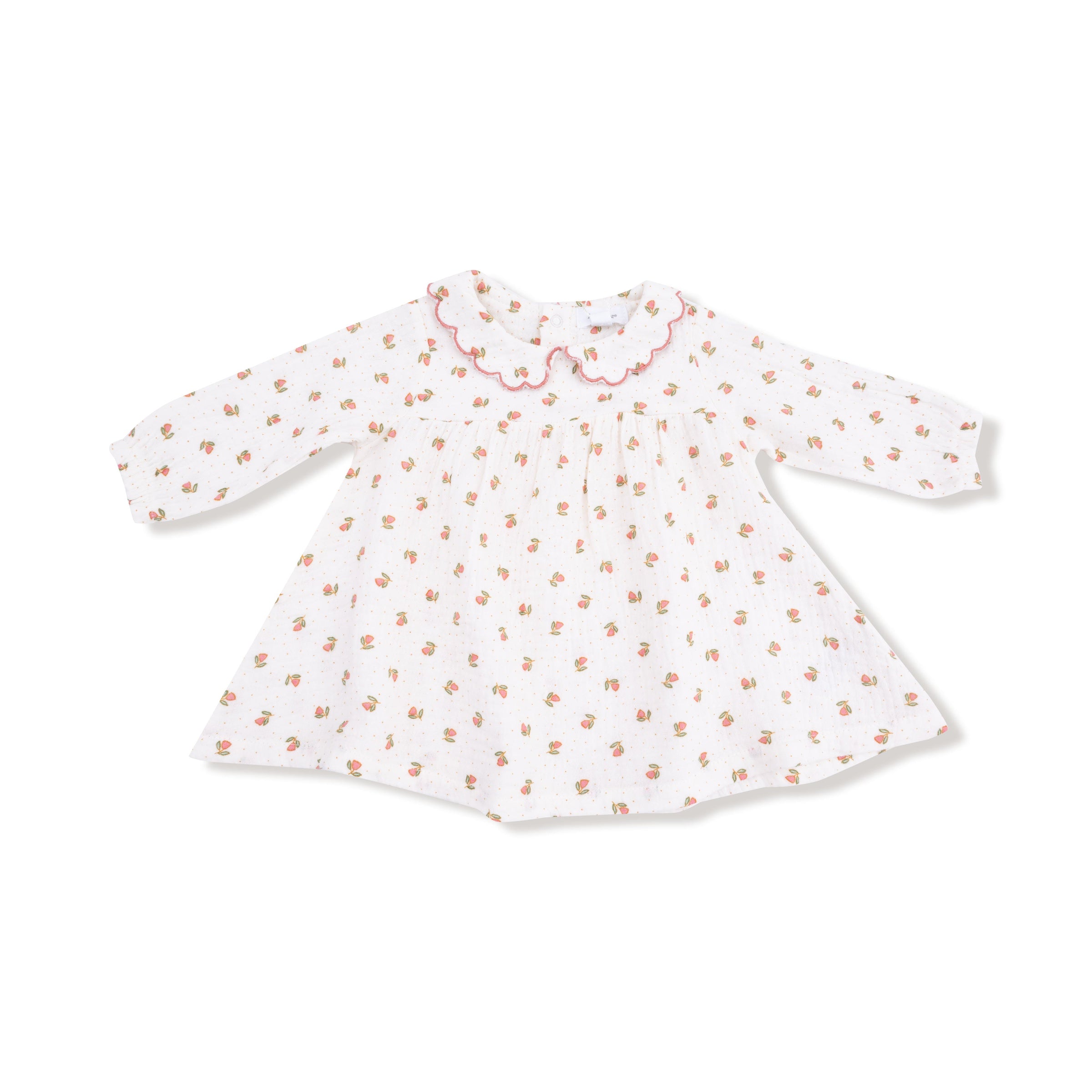 Petite Pointe Fleur - Long Sleeve Petal Collar Dress and Bloomer