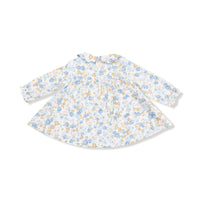 Sweet Rose Calico - Long Sleeve Petal Collar Dress and Bloomer
