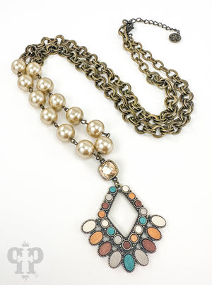 Bead and chain pendant necklace