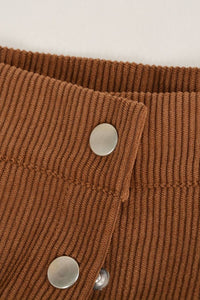 High Waist Corduroy Mini Skirt