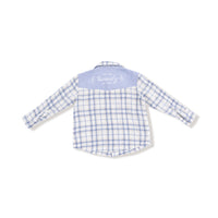 Blue Plaid - Long Sleeve Western Pearl Snap Shirt