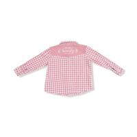 Rose Pink Plaid - Long Sleeve Western Pearl Snap Shirt