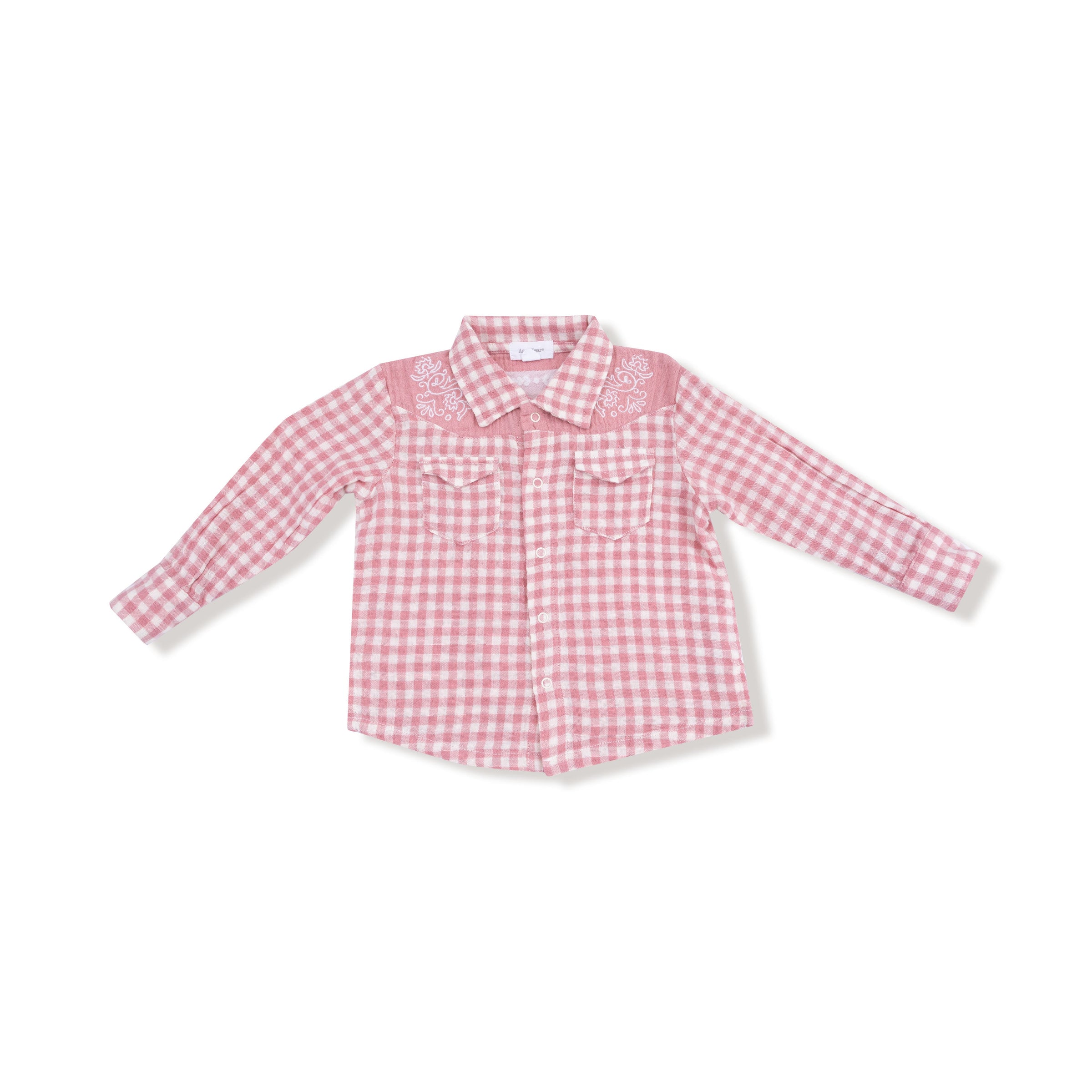 Rose Pink Plaid - Long Sleeve Western Pearl Snap Shirt