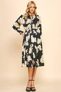Annalyn - Floral Print Midi Dress