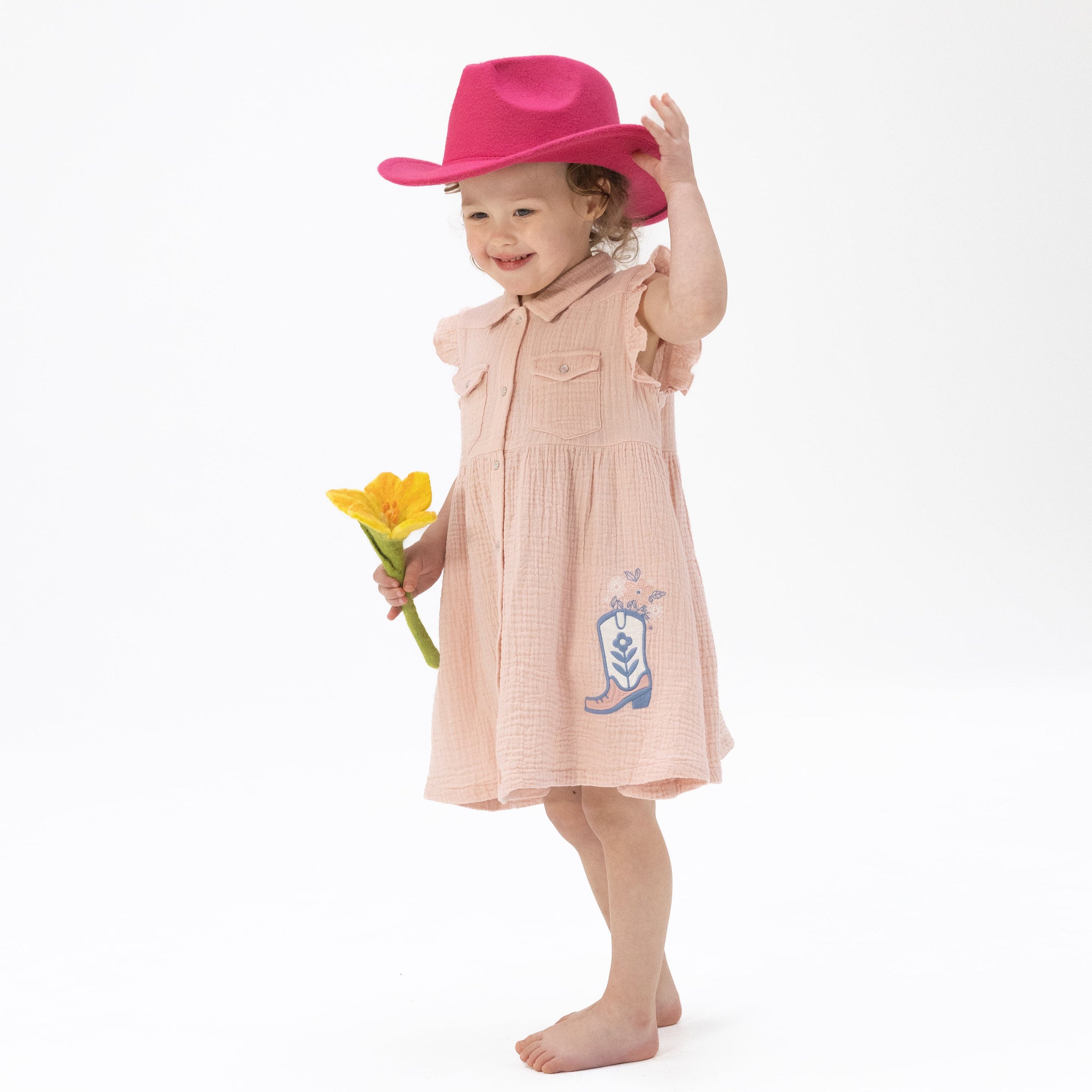 Yee Haw Cowgirl - Western Pearl Snap Dress & Bloomer